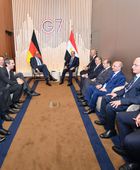 الرئيس السيسي يلتقي المستشار الألماني على هامش قمة مجموعة السبع