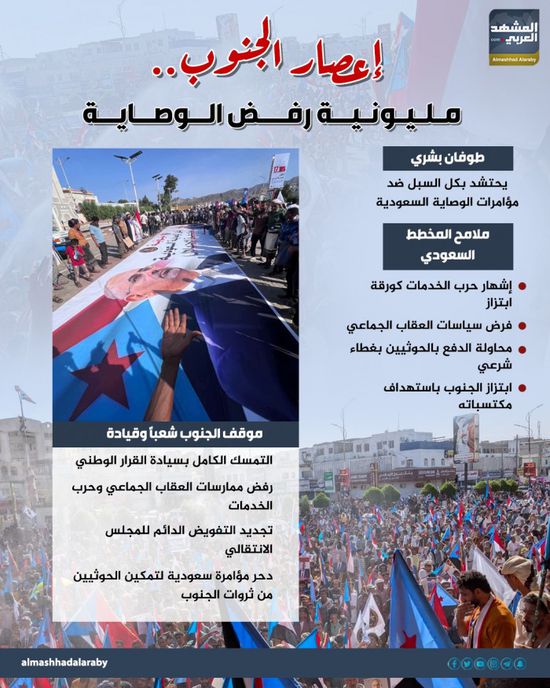 إعصار الجنوب.. مليونية رفض الوصاية (إنفوجراف)