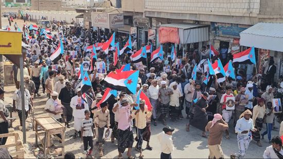 مسيرة جماهيرية في حديبو لرفض الوصاية السعودية 