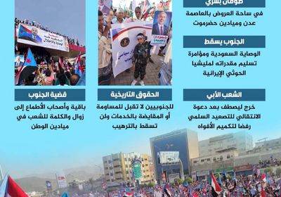 مليونية التصعيد.. الجنوب يكسر قيود الوصاية (إنفوجراف)
