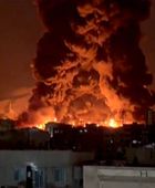حريق هائل في مصفاة تكرير غربي إيران