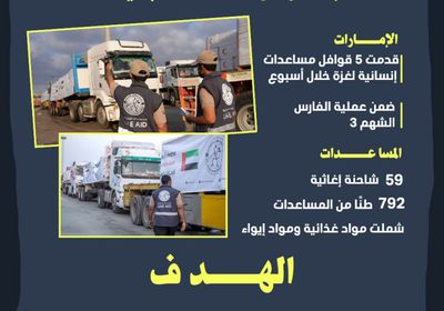 الإمارات تواصل دعم غزة بـ5 قوافل مساعدات جديدة (إنفوجراف)