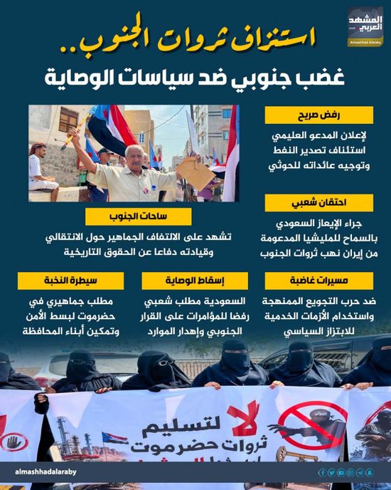 استنزاف ثروات الجنوب.. غضب جنوبي ضد سياسات الوصاية (إنفوجراف)
