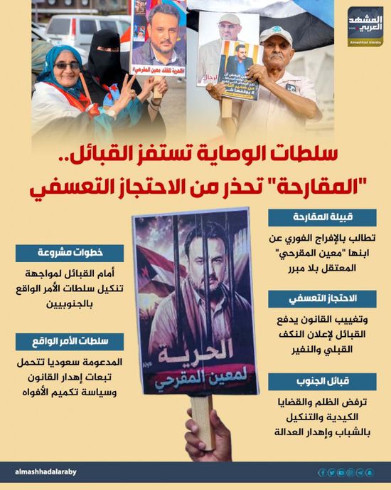 سلطات الوصاية تستفز القبائل.. "المقارحة" تحذر من الاحتجاز التعسفي (إنفوجراف)