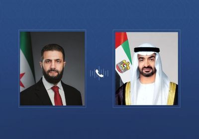 رئيس الإمارات يبحث مع والشرع علاقات التعاون المشتركة والتطورات الإقليمية
