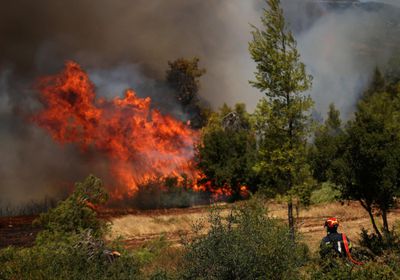 فرق الإطفاء اليونانية تكافح حريق غابات لليوم الرابع