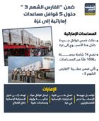 ضمن "الفارس الشهم 3".. دخول 5 قوافل مساعدات إماراتية إلى غزة (إنفوجراف)