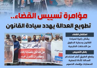 مؤامرة تسييس القضاء.. تطويع العدالة يهدد سيادة القانون (إنفوجراف)