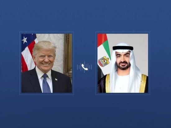 رئيس الإمارات يتلقى اتصالاً هاتفياً من نظيره الأمريكي