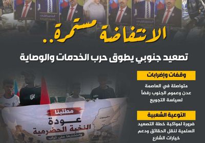 الانتفاضة مستمرة.. تصعيد جنوبي يطوق حرب الخدمات والوصاية (إنفوجراف)