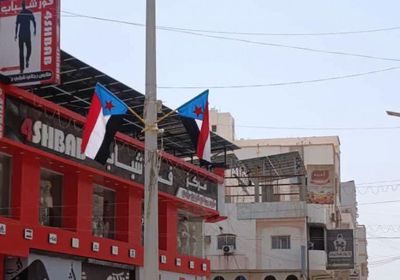 حملة شعبية تزين شوارع الشرج بأعلام الجنوب وصور الرئيس الزُبيدي