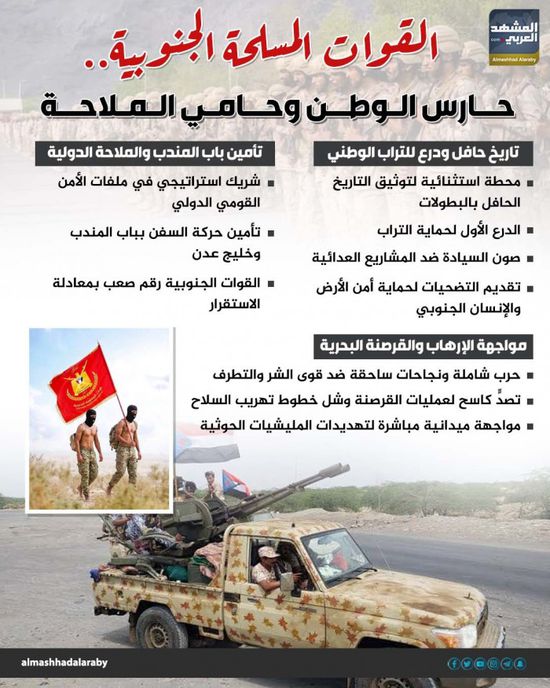 القوات المسلحة الجنوبية.. حارس الوطن وحامي الملاحة (إنفوجراف)