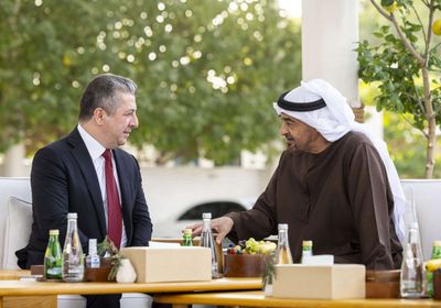 رئيس الإمارات يستقبل رئيس حكومة إقليم كردستان العراق
