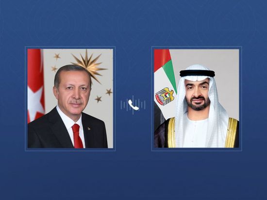 هاتفياً.. رئيس الإمارات ونظيره التركي يبحثان التطورات الإقليمية