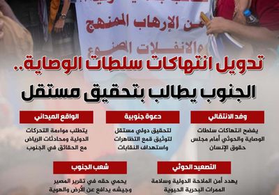 تدويل انتهاكات سلطات الوصاية.. الجنوب يطالب بتحقيق مستقل (إنفوجراف)