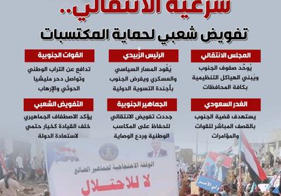 شرعية الانتقالي.. تفويض شعبي لحماية المكتسبات (إنفوجراف)