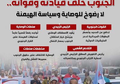 الجنوب خلف قيادته وقواته.. لا رضوخ للوصاية وسياسة الهيمنة (إنفوجراف)