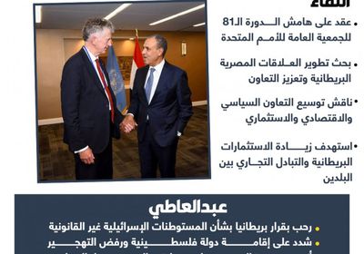 وزير خارجية مصر ومستشار الأمن القومي البريطاني يبحثان تطورات المنطقة (إنفوجراف)