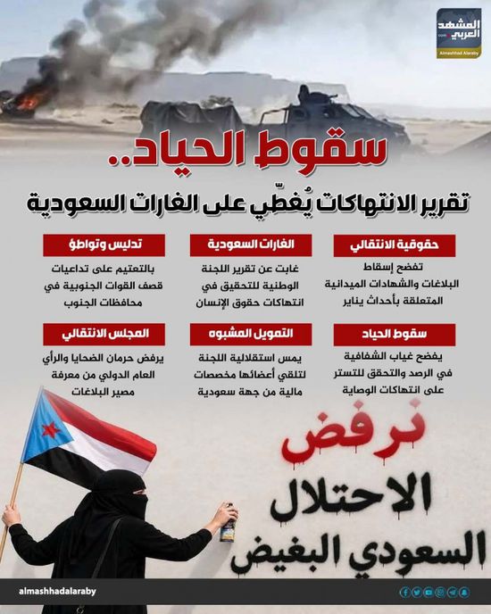 سقوط الحياد.. تقرير الانتهاكات يُغطّي على الغارات السعودية (إنفوجراف)