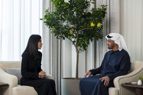 محمد بن زايد يستقبل رئيسة ديوان الرئاسة في أوزبكستان