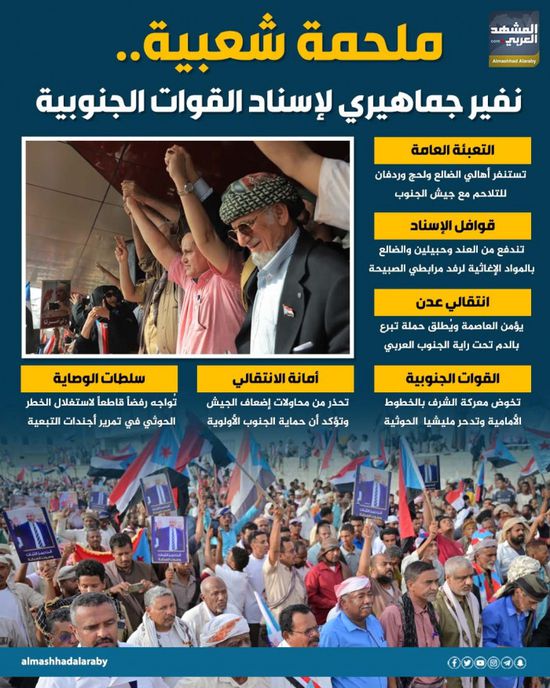 ملحمة شعبية.. نفير جماهيري لإسناد القوات الجنوبية (إنفوجراف)