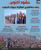 حشود أكتوبر.. زحف جماهيري لمؤازرة جبهات الجنوب (إنفوجراف)