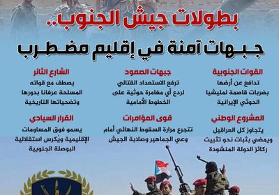 بطولات جيش الجنوب.. جبهات آمنة في إقليم مضطرب (إنفوجراف)