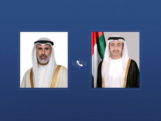 عبدالله بن زايد يجري اتصالاً هاتفياً مع وزير خارجية الكويت