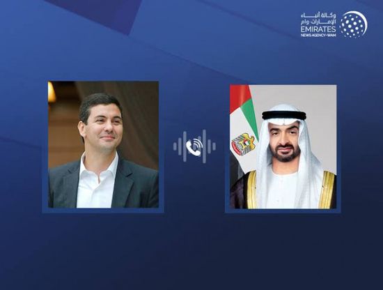 محمد بن زايد يتلقى اتصالاً هاتفياً من رئيس باراغواي