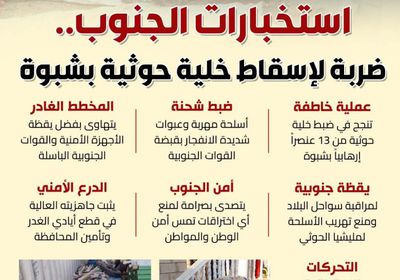 استخبارات الجنوب.. ضربة لإسقاط خلية حوثية بشبوة (إنفوجراف)